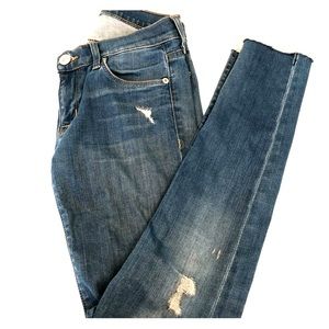 Hudson distressed raw hem jeans
